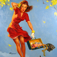 gil elvgren, gillette elvgren, pin up, brown & bigelow