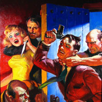 pin-up, pulp, spicy, menace, golden age, original cover art