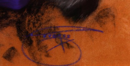 The artist's distinctive signature, lower right