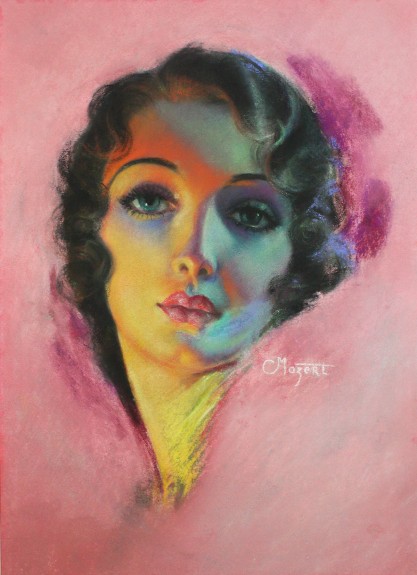 Full view of pastel on illustration board 