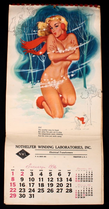 Published January 1956 calendar page