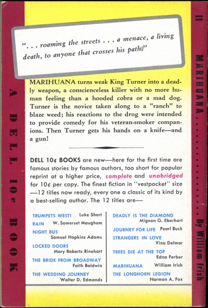 Back cover,  with additional story text 