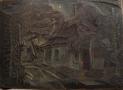 Antique Etched Lithograph Plate