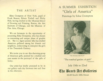 Beard Galleries Exhibit Brochure, included in sale 