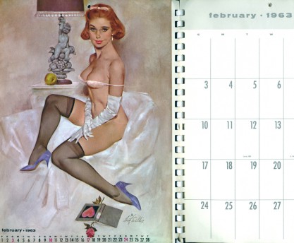 The image as it appeared as the February 1963 calendar page 