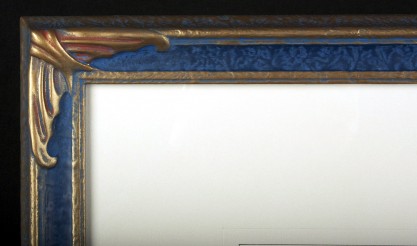 Frame corner detail in custom made museum quality gesso'ed frame 