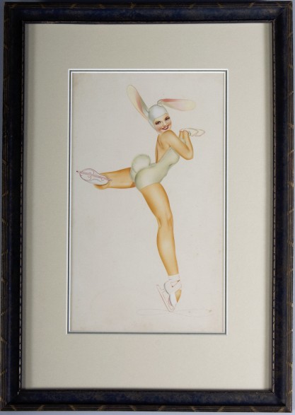 Handsomely matted and framed under glass in period art deco frame