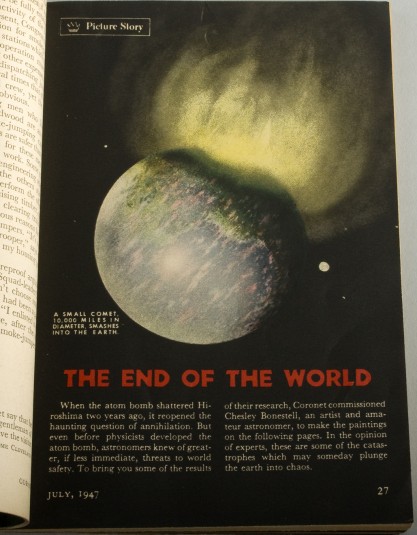 The End of the World Picture Story, titled page 27 - Illustrated by Chesley Bonestell