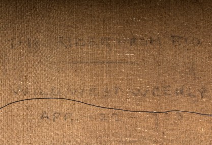 Usage notation on back canvas detail
