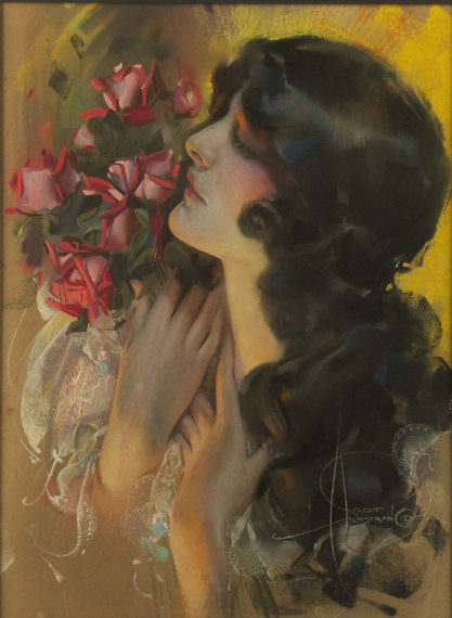 "The Dream Girl" by Rolf Armstrong (pastel on illustration board, 1920s)