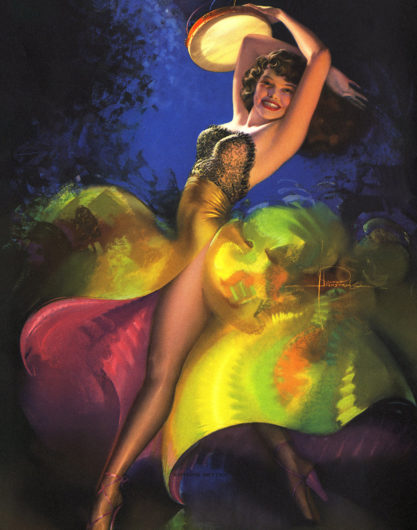"Rippling Rhythm" by Rolf Armstrong (Brown & Bigelow, 1940s)