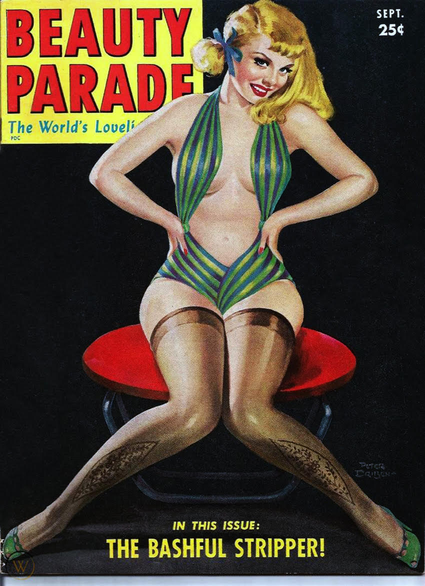 The illustration as it appeared on the cover of Beauty Parade magazine